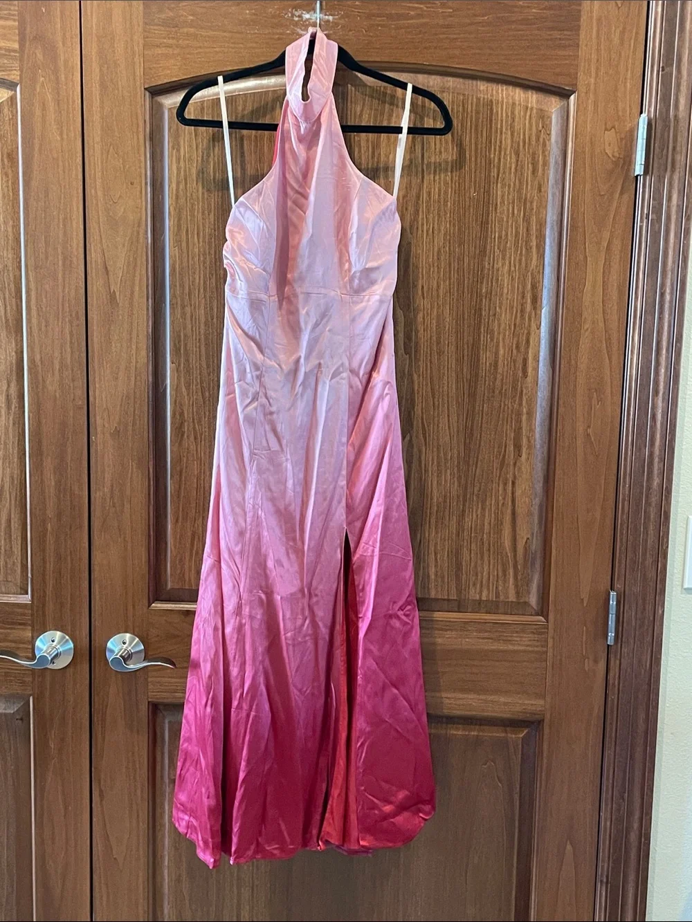 NWT’s Free People Sunset Pink Rose Midi Halter Satin Dress Size 6 Fairy Wedding